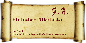 Fleischer Nikoletta névjegykártya